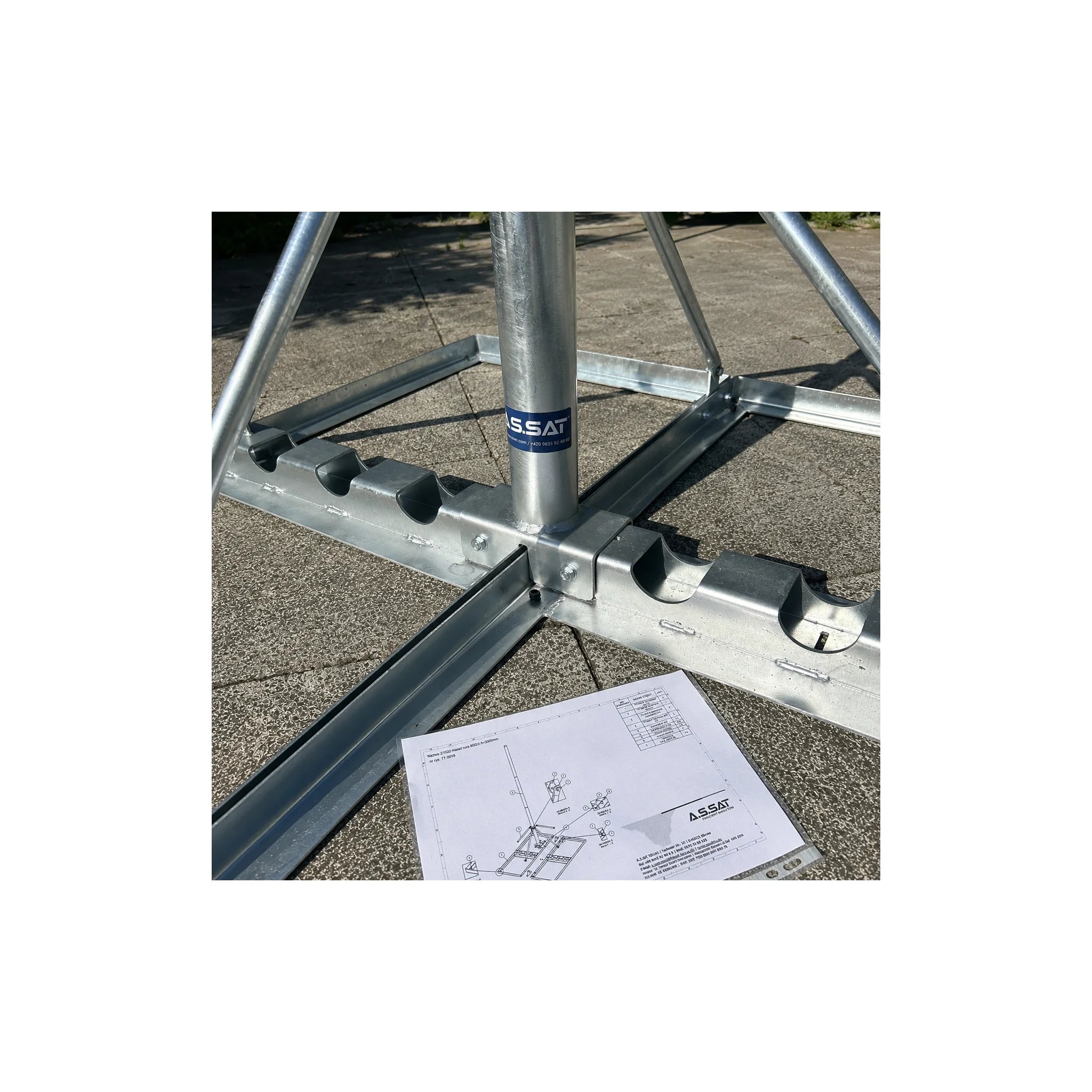 ASSAT® Terrassenständer Mast Ø60×3 m – SAT, WLAN, Richtfunk, Funk & Kameras