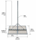 ASSAT® Terrassenständer Mast Ø60×3 m – SAT, WLAN, Richtfunk, Funk & Kameras