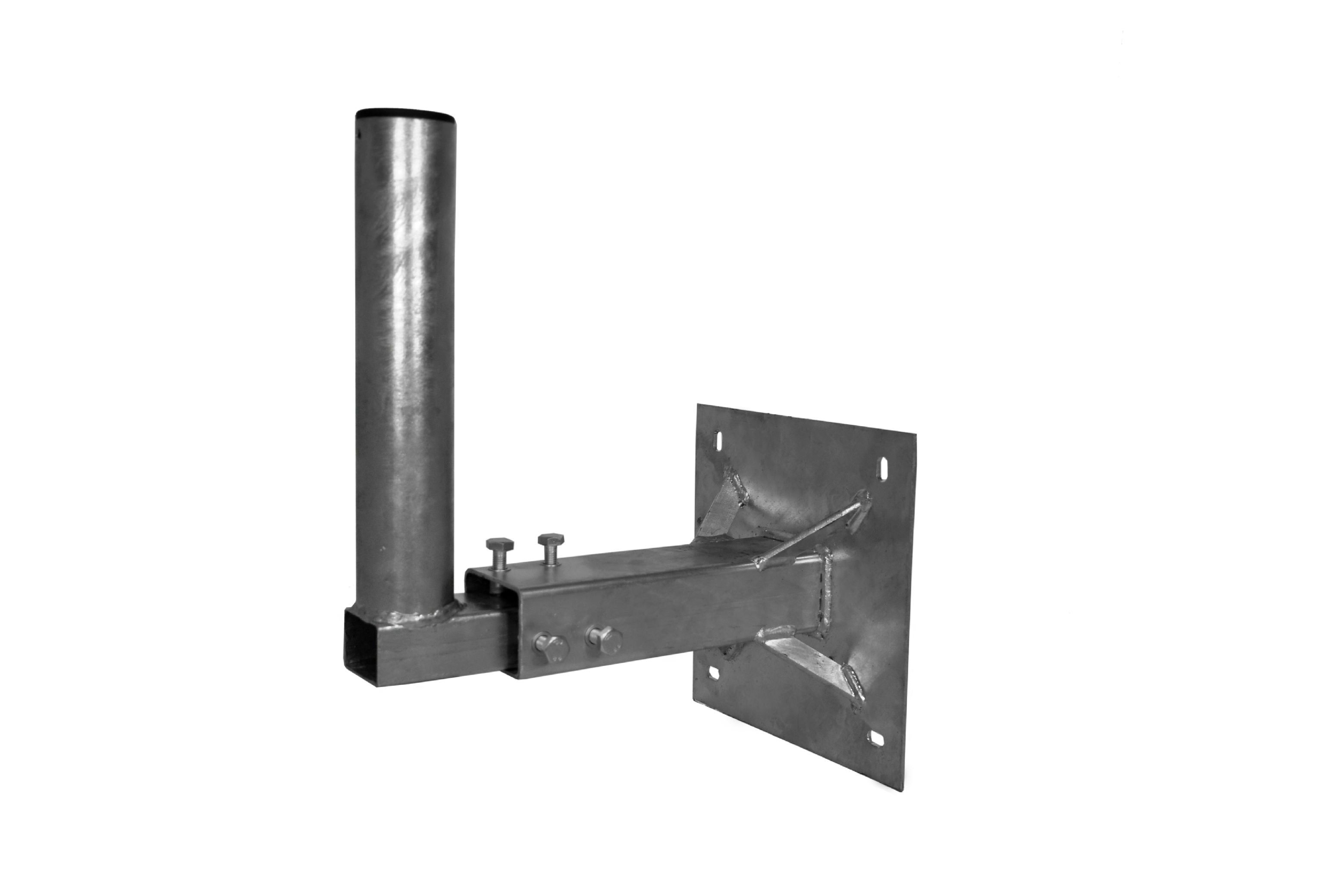 Stahl-Wandhalter – Wandabstand 33–50 cm variabel, Ø 60×3 mm, extra große Wandplatte, für Antennen bis Ø 120 cm