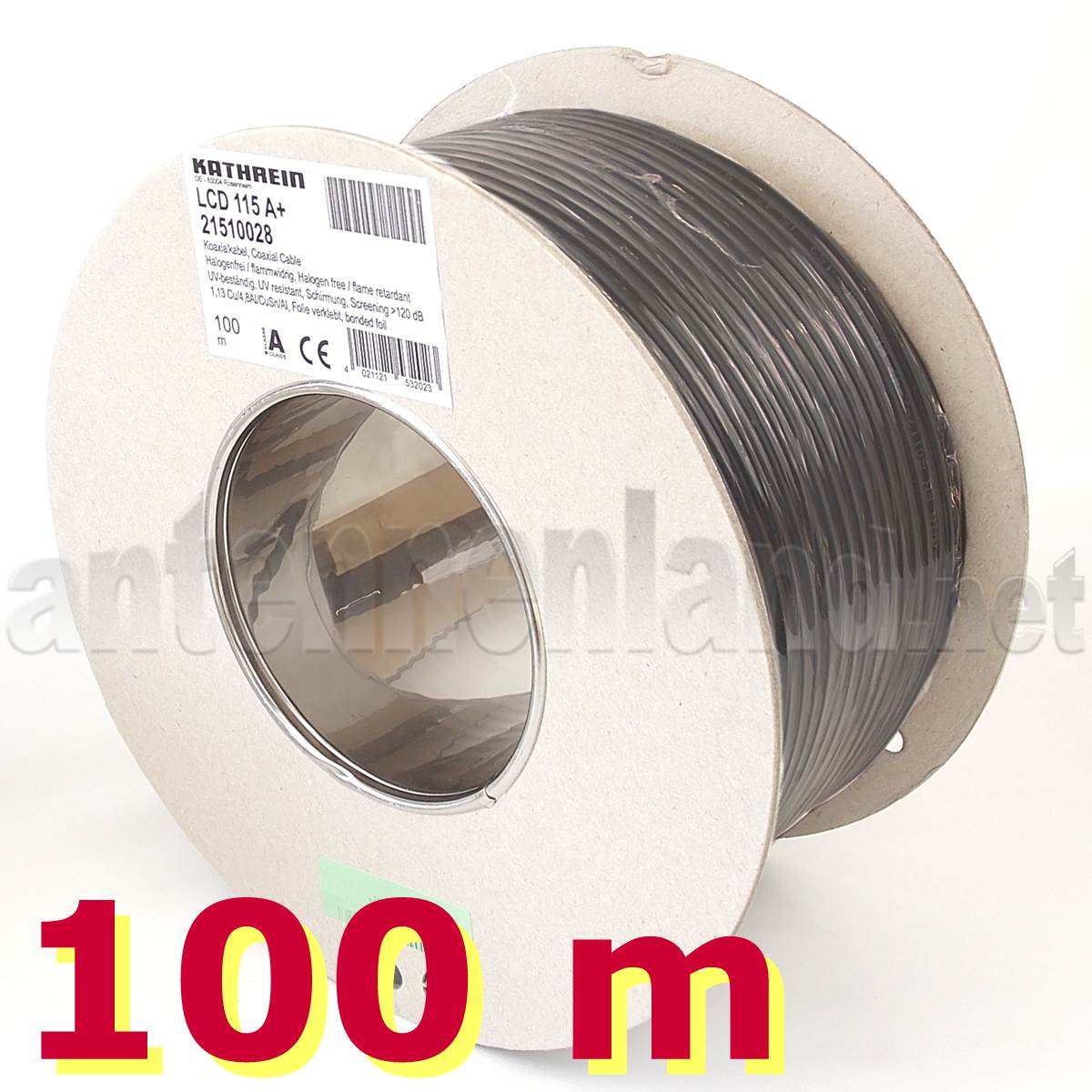 100 m Kathr. LCD115  Koaxkab. RG6, schwarz FRNC
