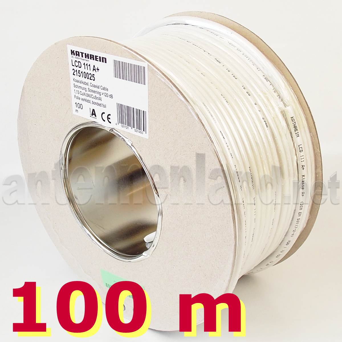 100 m Kathr. LCD111 Koaxkab. RG6, PVC weiß