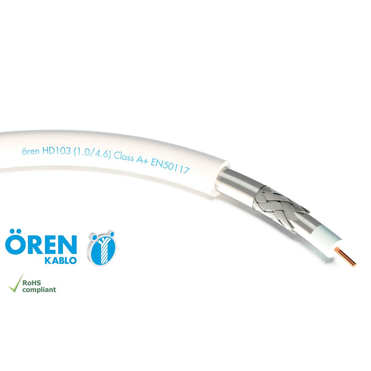 1 m ÖREN HD 103/PCV RG6 6,8mm 75 Ohm weiß A+